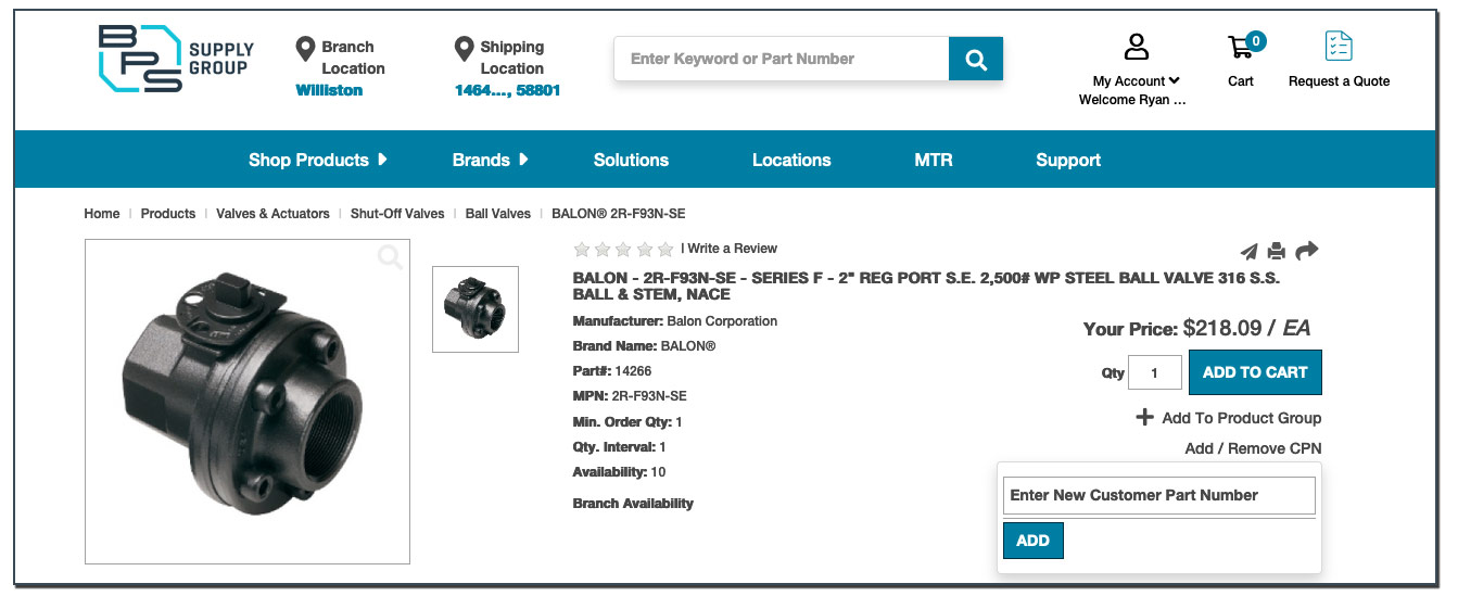 Customer Part Number